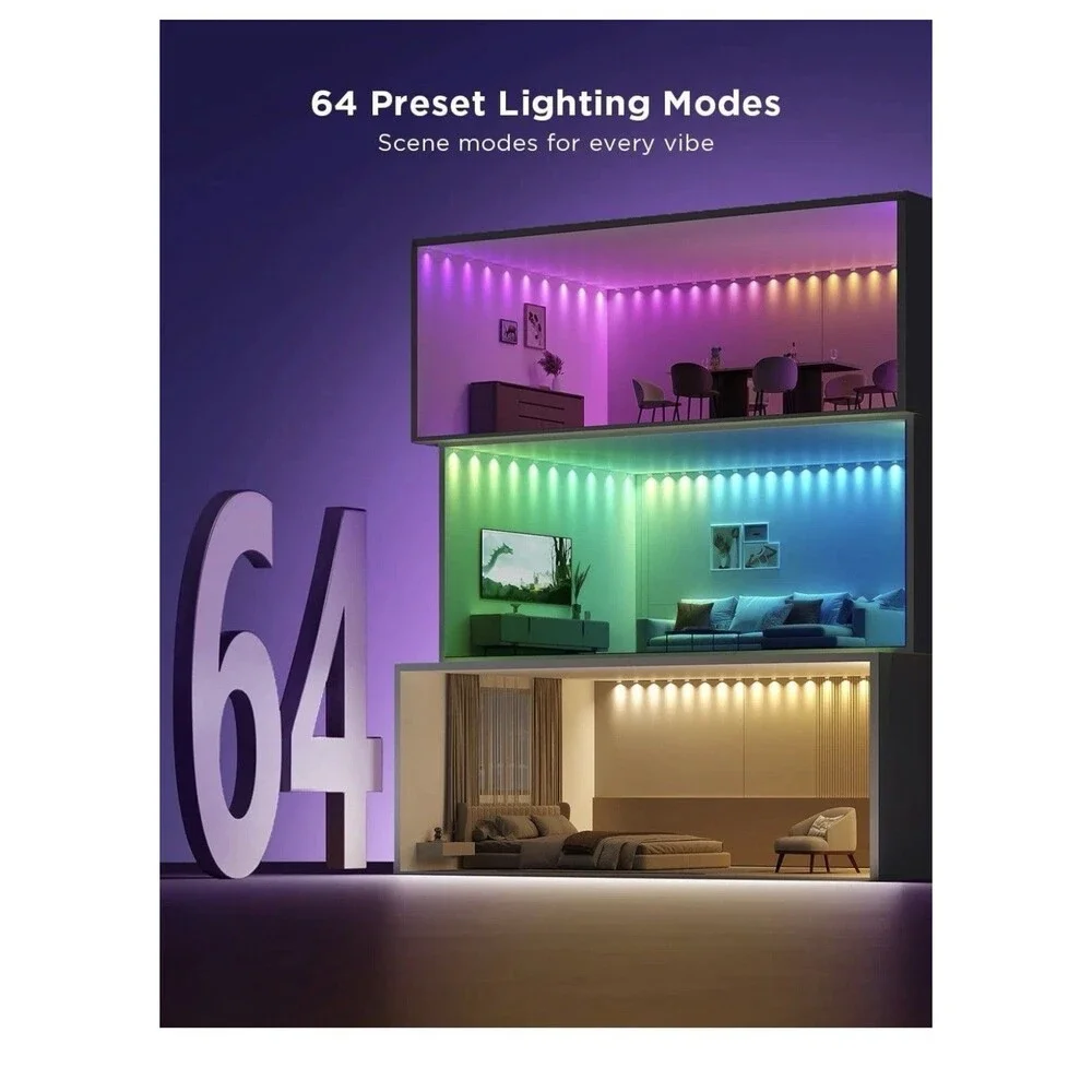 Govee RGBIC String Downlights Smart LED 9. 8ft Lights Works w Alexa Music Sync